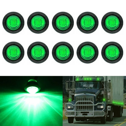 10 ชิ้น MK-009 3/4 นิ้วรถยนต์ / รถบรรทุก 3LEDs ไฟแสดงสถานะเครื่องหมายด้านข้างหลอดไฟโคมไฟ, MK-009(Red Light), MK-009(Blue Light), MK-009(Green Light), MK-009(White Light), MK-009(Yellow Light)