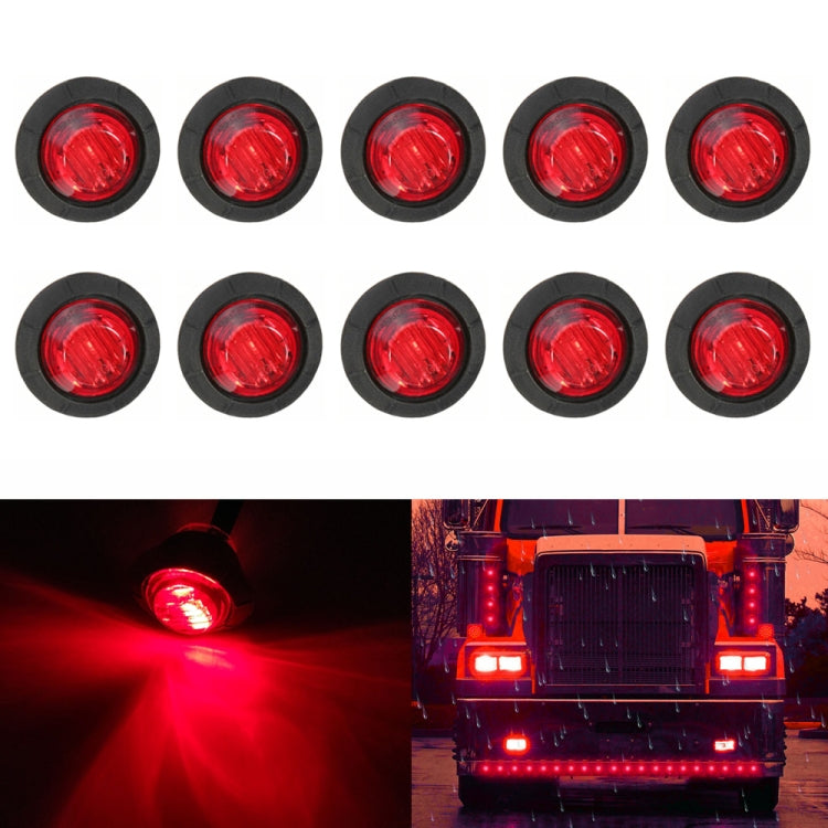 10 ชิ้น MK-009 3/4 นิ้วรถยนต์ / รถบรรทุก 3LEDs ไฟแสดงสถานะเครื่องหมายด้านข้างหลอดไฟโคมไฟ, MK-009(Red Light), MK-009(Blue Light), MK-009(Green Light), MK-009(White Light), MK-009(Yellow Light)