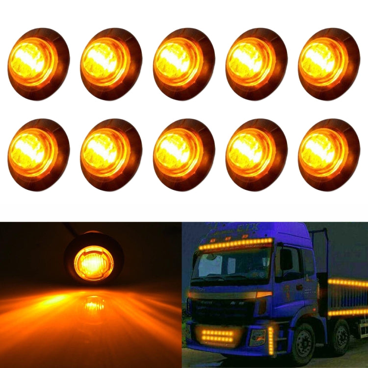 10 ชิ้น MK-009 3/4 นิ้วรถยนต์ / รถบรรทุก 3LEDs ไฟแสดงสถานะเครื่องหมายด้านข้างหลอดไฟโคมไฟ, MK-009(Red Light), MK-009(Blue Light), MK-009(Green Light), MK-009(White Light), MK-009(Yellow Light)