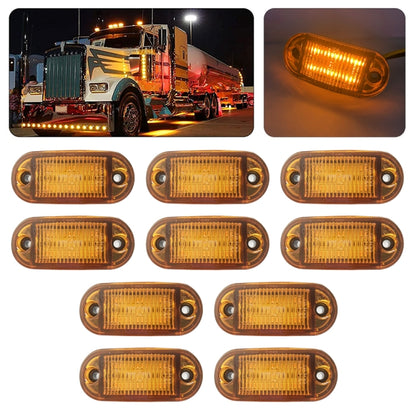 10 ชิ้น MK-019 รถยนต์ / รถบรรทุก 6LEDs ไฟแสดงสถานะเครื่องหมายด้านข้างหลอดไฟโคมไฟ, MK-019 (Red Light), MK-019 (White Light), MK-019 (Yellow Light)