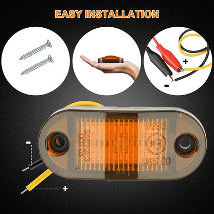 10 ชิ้น MK-019 รถยนต์ / รถบรรทุก 6LEDs ไฟแสดงสถานะเครื่องหมายด้านข้างหลอดไฟโคมไฟ, MK-019 (Red Light), MK-019 (White Light), MK-019 (Yellow Light)