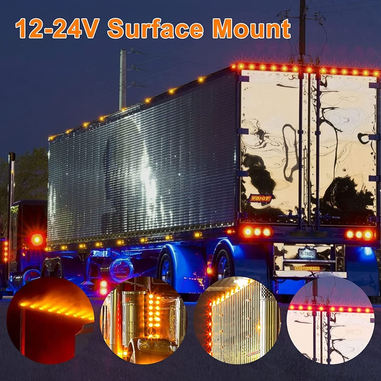 10 ชิ้น MK-019 รถยนต์ / รถบรรทุก 6LEDs ไฟแสดงสถานะเครื่องหมายด้านข้างหลอดไฟโคมไฟ, MK-019 (Red Light), MK-019 (White Light), MK-019 (Yellow Light)
