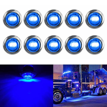 10 ชิ้น MK-118 3/4 นิ้วกรอบโลหะรถยนต์ / รถบรรทุก 3LEDs เครื่องหมายด้านข้างไฟแสดงสถานะหลอดไฟโคมไฟ, MK-118(Blue Light), MK-118(Green Light), MK-118(Red Light), MK-118(White Light), MK-118 (Yellow Light)