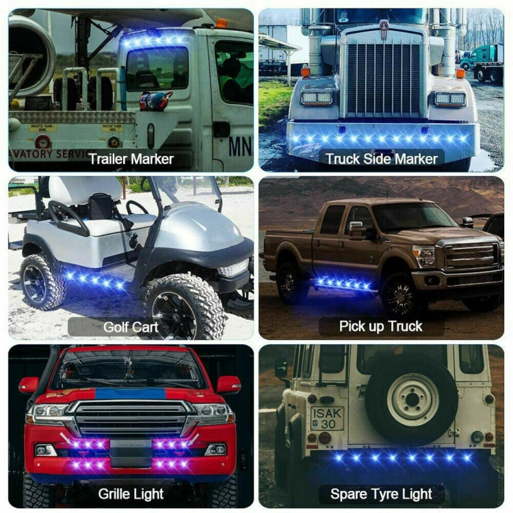 10 ชิ้น MK-118 3/4 นิ้วกรอบโลหะรถยนต์ / รถบรรทุก 3LEDs เครื่องหมายด้านข้างไฟแสดงสถานะหลอดไฟโคมไฟ, MK-118(Blue Light), MK-118(Green Light), MK-118(Red Light), MK-118(White Light), MK-118 (Yellow Light)