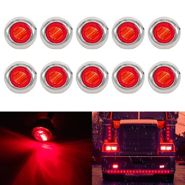 10 ชิ้น MK-118 3/4 นิ้วกรอบโลหะรถยนต์ / รถบรรทุก 3LEDs เครื่องหมายด้านข้างไฟแสดงสถานะหลอดไฟโคมไฟ, MK-118(Blue Light), MK-118(Green Light), MK-118(Red Light), MK-118(White Light), MK-118 (Yellow Light)