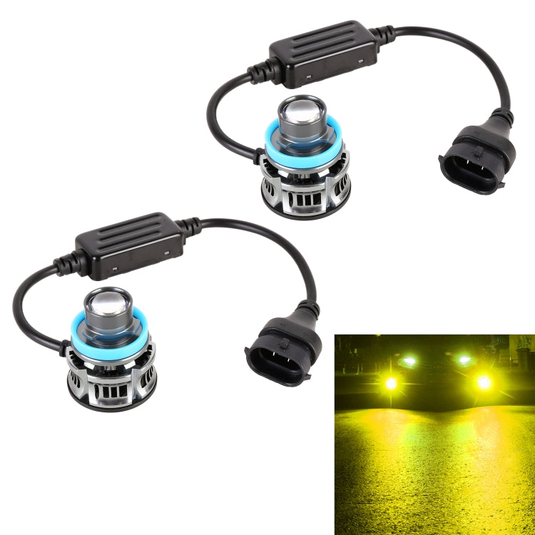 1 คู่ H11 27W / DC12V รถอลูมิเนียมอัลลอยด์ LED ไฟหน้า, H11 (Blue Light), H11 (Gold Light), H11 (Lime Green), H11 (White Light)