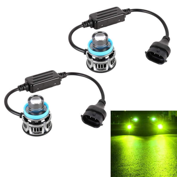1 คู่ H11 27W / DC12V รถอลูมิเนียมอัลลอยด์ LED ไฟหน้า, H11 (Blue Light), H11 (Gold Light), H11 (Lime Green), H11 (White Light)