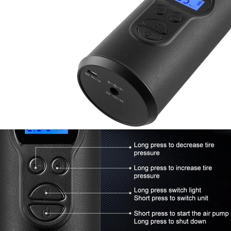 LCD Digital แสดงผล เครื่องสูบน้ำไฟฟ้าแบบพกพาแบบชาร์จไฟได้พร้อมไฟ COB