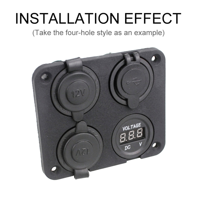 5 ชิ้น 3-Hole รถดัดแปลง USB ชาร์จโวลต์มิเตอร์ไฟแช็กแผง, 3-Hole