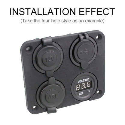 5 ชิ้น 3-Hole รถดัดแปลง USB ชาร์จโวลต์มิเตอร์ไฟแช็กแผง, 3-Hole