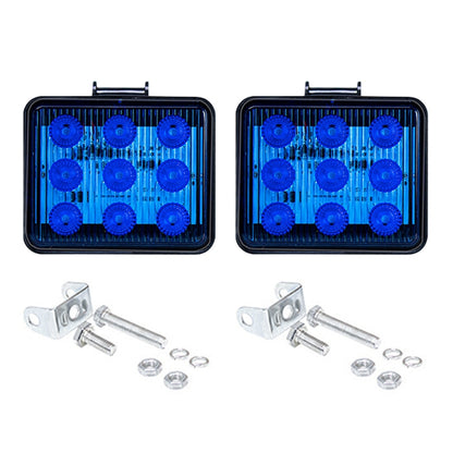 2 ชิ้น ZS-7013 3 นิ้ว 9LEDs Strobe กันน้ำรถยนต์ / ไฟเตือนรถบรรทุก