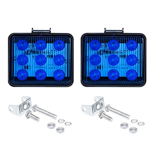 2 ชิ้น ZS-7013 3 นิ้ว 9LEDs Strobe กันน้ำรถยนต์ / ไฟเตือนรถบรรทุก