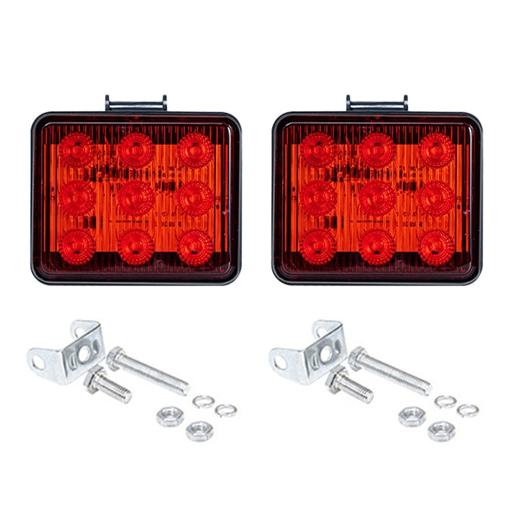 2 ชิ้น ZS-7013 3 นิ้ว 9LEDs Strobe กันน้ำรถยนต์ / ไฟเตือนรถบรรทุก