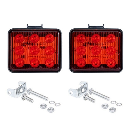 2 ชิ้น ZS-7013 3 นิ้ว 9LEDs Strobe กันน้ำรถยนต์ / ไฟเตือนรถบรรทุก