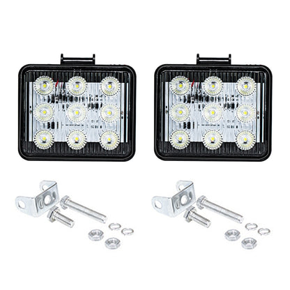 2 ชิ้น ZS-7013 3 นิ้ว 9LEDs Strobe กันน้ำรถยนต์ / ไฟเตือนรถบรรทุก