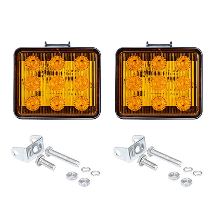 2 ชิ้น ZS-7013 3 นิ้ว 9LEDs Strobe กันน้ำรถยนต์ / ไฟเตือนรถบรรทุก