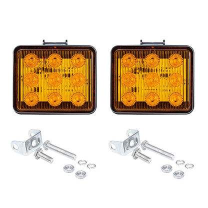 2 ชิ้น ZS-7013 3 นิ้ว 9LEDs Strobe กันน้ำรถยนต์ / ไฟเตือนรถบรรทุก