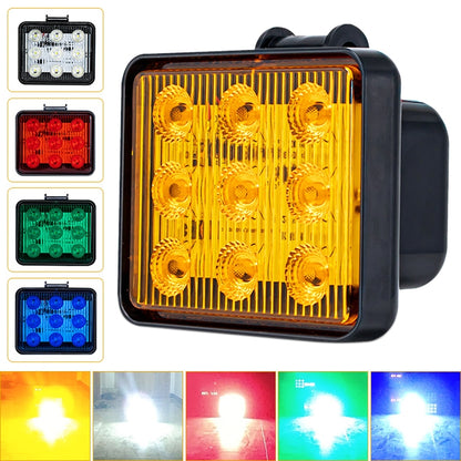 2 ชิ้น ZS-7013 3 นิ้ว 9LEDs Strobe กันน้ำรถยนต์ / ไฟเตือนรถบรรทุก