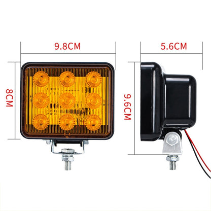 2 ชิ้น ZS-7013 3 นิ้ว 9LEDs Strobe กันน้ำรถยนต์ / ไฟเตือนรถบรรทุก