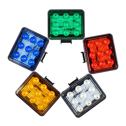 2 ชิ้น ZS-7013 3 นิ้ว 9LEDs Strobe กันน้ำรถยนต์ / ไฟเตือนรถบรรทุก