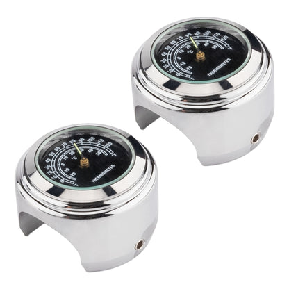 เครื่องวัดอุณหภูมิแฮนด์รถจักรยานยนต์ 2 ชิ้น 22-25 มม, Thermometer (Black), Thermometer (White)