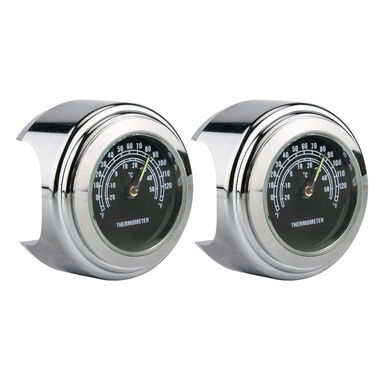 เครื่องวัดอุณหภูมิแฮนด์รถจักรยานยนต์ 2 ชิ้น 22-25 มม, Thermometer (Black), Thermometer (White)