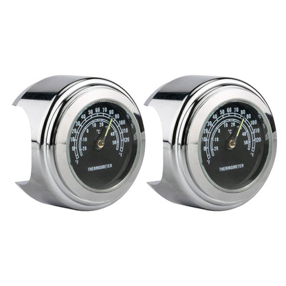 เครื่องวัดอุณหภูมิแฮนด์รถจักรยานยนต์ 2 ชิ้น 22-25 มม, Thermometer (Black), Thermometer (White)