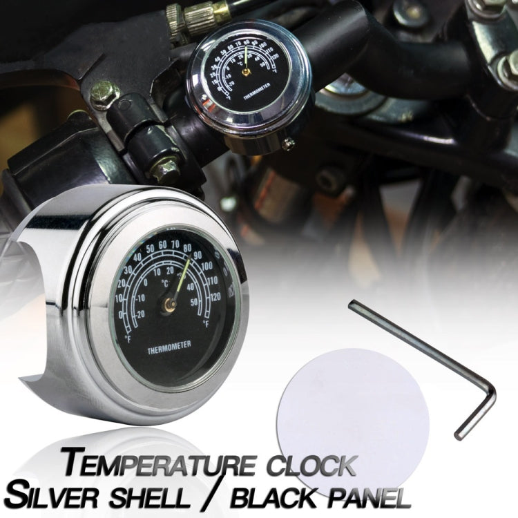เครื่องวัดอุณหภูมิแฮนด์รถจักรยานยนต์ 2 ชิ้น 22-25 มม, Thermometer (Black), Thermometer (White)