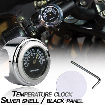 เครื่องวัดอุณหภูมิแฮนด์รถจักรยานยนต์ 2 ชิ้น 22-25 มม, Thermometer (Black), Thermometer (White)