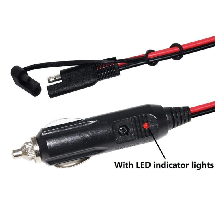 สายไฟรถยนต์ 12V SAE เสียบที่จุดบุหรี่เพื่อชาร์จแบตเตอรี่พลังงานแสงอาทิตย์สายเชื่อมต่อความยาว: 1.5 ม., 1.5m
