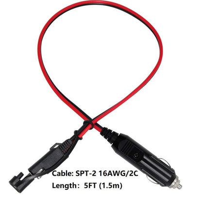 สายไฟรถยนต์ 12V SAE เสียบที่จุดบุหรี่เพื่อชาร์จแบตเตอรี่พลังงานแสงอาทิตย์สายเชื่อมต่อความยาว: 1.5 ม., 1.5m