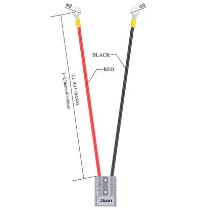 50A 600V เครื่องชาร์จแบตเตอรี่แบตเตอรี่ปลั๊กตัดการเชื่อมต่ออย่างรวดเร็วปลั๊กพ่วงกว้านพร้อม 1FT สาย (ขั้วต่อ Turn O), (Turn O Connector)