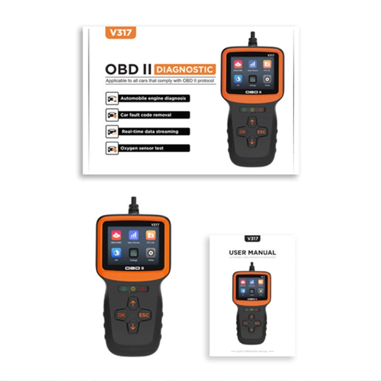 V317 รถเครื่องตรวจจับความผิดOBD2 ELM327 เครื่องสแกนเนอร์รหัสReader, V317