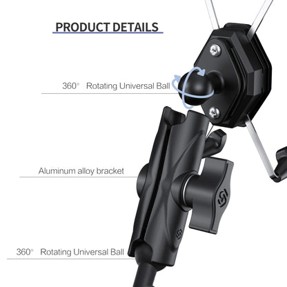 ZH-1558B1 ที่วางโทรศัพท์อลูมิเนียมอัลลอยด์รูปตัว X กระจกมองหลังรถจักรยานยนต์, ZH-1558B1