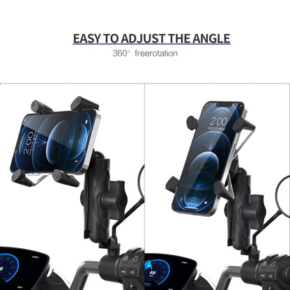 ZH-1558B1 ที่วางโทรศัพท์อลูมิเนียมอัลลอยด์รูปตัว X กระจกมองหลังรถจักรยานยนต์, ZH-1558B1