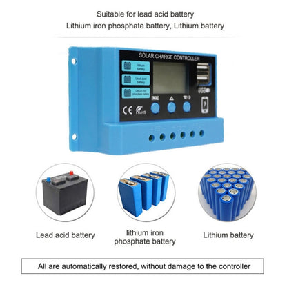 30A คอนโทรลเลอร์ชาร์จพลังงานแสงอาทิตย์ 12 V/24 V แบตเตอรี่ลิเธียมตะกั่วกรดแบตเตอรี่ Charge Discharge PV Controller, 30A