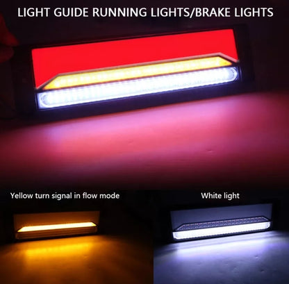 รถพ่วงบรรทุกหนัก 2 ชิ้น 147LED Light Guide ไฟเบรกสามสี