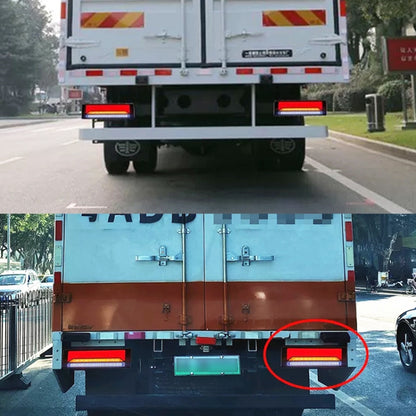 รถพ่วงบรรทุกหนัก 2 ชิ้น 147LED Light Guide ไฟเบรกสามสี