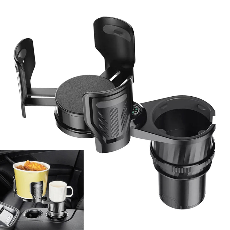 SB-3088 ที่วางแก้วน้ำแบบหมุนได้อเนกประสงค์สำหรับรถยนต์พร้อมเข็มทิศ, SB-3088 Black
