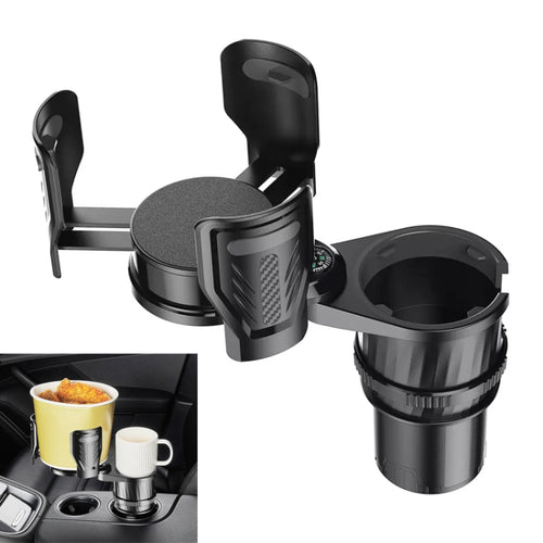 SB-3088 ที่วางแก้วน้ำแบบหมุนได้อเนกประสงค์สำหรับรถยนต์พร้อมเข็มทิศ, SB-3088 Black