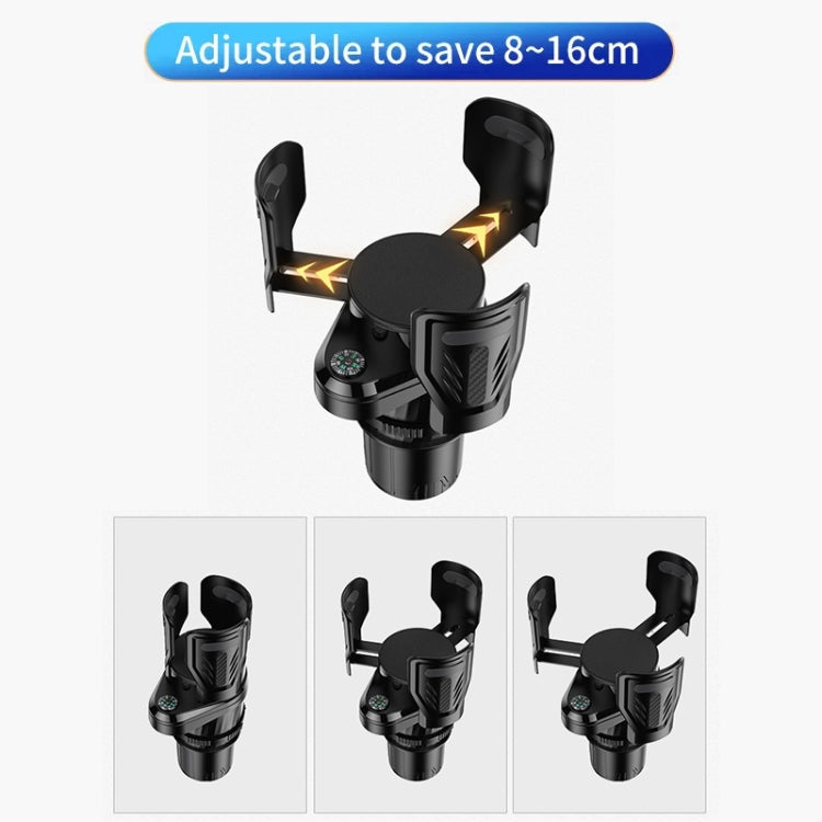 SB-3088 ที่วางแก้วน้ำแบบหมุนได้อเนกประสงค์สำหรับรถยนต์พร้อมเข็มทิศ, SB-3088 Black