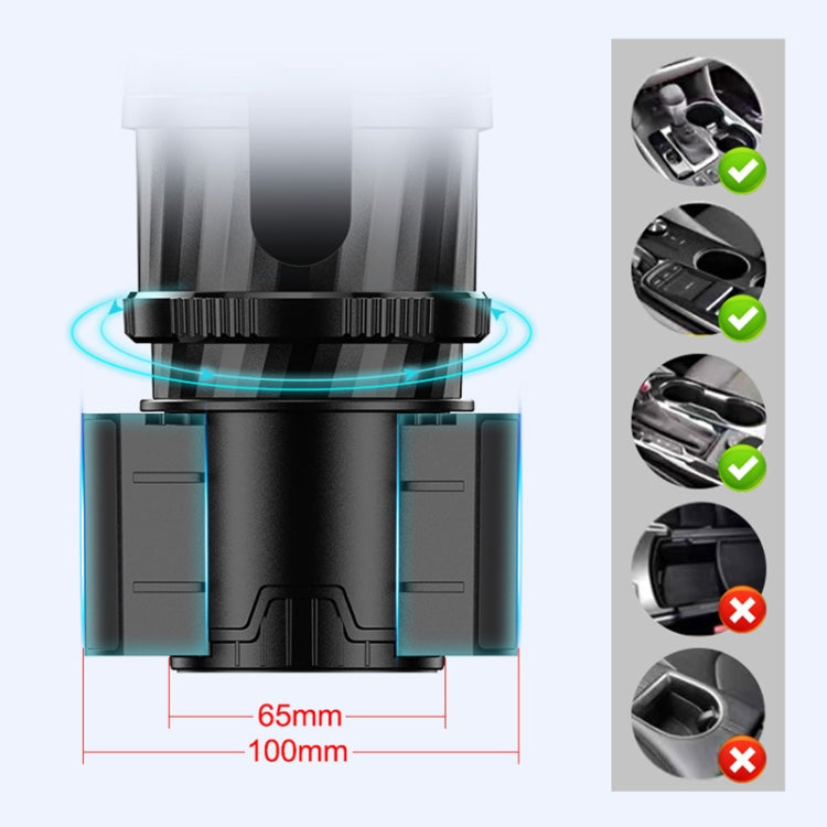 SB-3088 ที่วางแก้วน้ำแบบหมุนได้อเนกประสงค์สำหรับรถยนต์พร้อมเข็มทิศ, SB-3088 Black