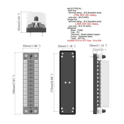 CS-978A2 FB1902 1 ใน 12 Out อิสระบวกลบฟิวส์กล่องไม่มีฟิวส์สำหรับรถยนต์รถบรรทุกเรือ, CS-978A2