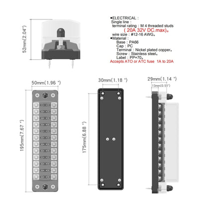 CS-979A2 FB1904 1 In 1 Out 12 วิธีไม่มีความแตกต่างบวกลบฟิวส์กล่องไม่มีฟิวส์สำหรับรถยนต์รถบรรทุกเรือ, CS-979A2