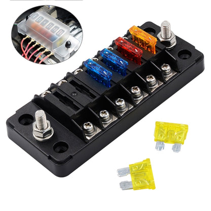 ZH-979A1 FB1903 1 In 1 Out 6 วิธีไม่มีความแตกต่างบวกลบฟิวส์กล่อง 12 ฟิวส์สำหรับรถบรรทุกรถยนต์เรือ, ZH-979A1