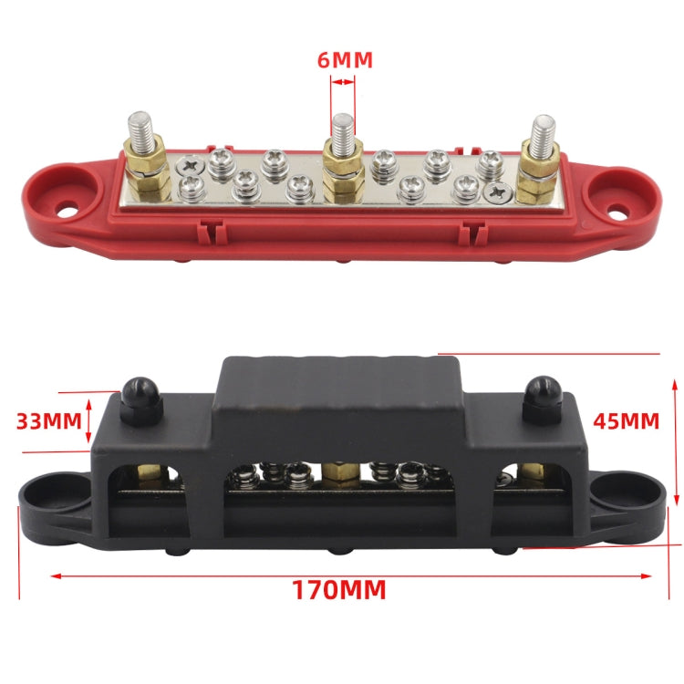 1คู่48V 150A M6 Power Distribution Terminal Blockแบตเตอรี่Bus BarชุดTerminal Block, M6 with Terminal Block