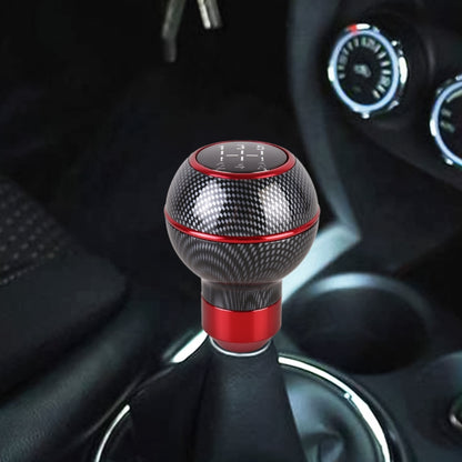 ลูกบิดเปลี่ยนเกียร์โลหะเนื้อคาร์บอนไฟเบอร์รถยนต์สากล, Carbon Fiber Texture (Red), Carbon Fiber Texture (Silver)