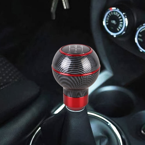 ลูกบิดเปลี่ยนเกียร์โลหะเนื้อคาร์บอนไฟเบอร์รถยนต์สากล, Carbon Fiber Texture (Red), Carbon Fiber Texture (Silver)
