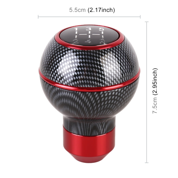 ลูกบิดเปลี่ยนเกียร์โลหะเนื้อคาร์บอนไฟเบอร์รถยนต์สากล, Carbon Fiber Texture (Red), Carbon Fiber Texture (Silver)