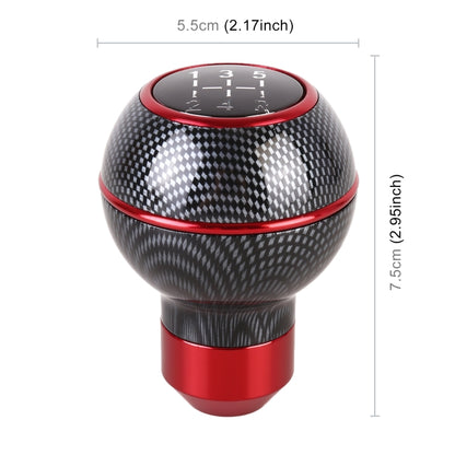 ลูกบิดเปลี่ยนเกียร์โลหะเนื้อคาร์บอนไฟเบอร์รถยนต์สากล, Carbon Fiber Texture (Red), Carbon Fiber Texture (Silver)